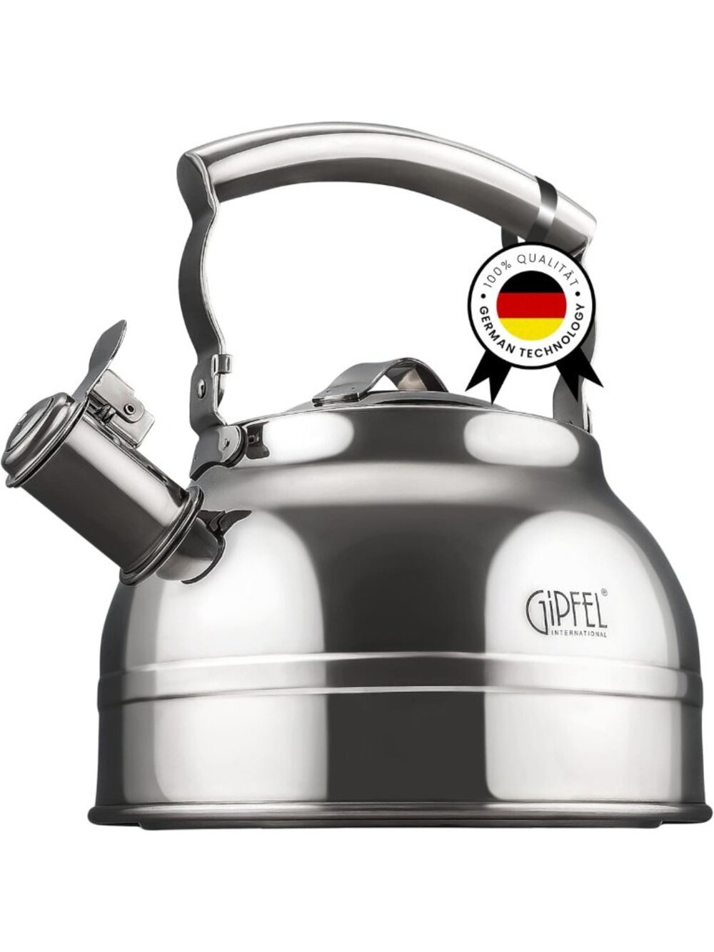 Stovetop Whistling Tea Kettle - 2.3 Quart Stainless Steel Teapot with Ergonomic